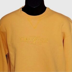 Vintage Champion Sweatshirt Large Golden Yellow Vintage Embroidered Y2K